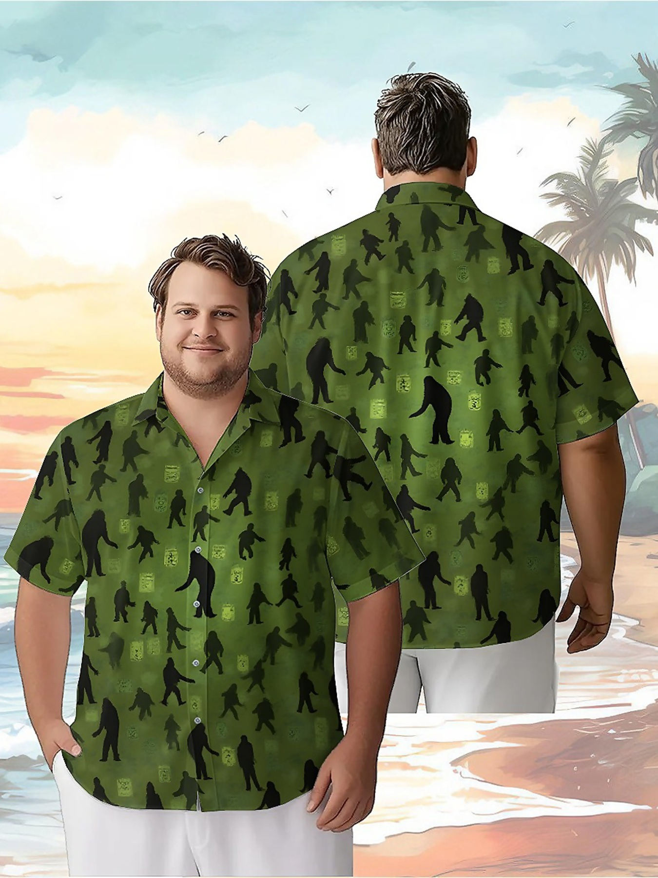 Beach Shirt Hawaiian - Men's Plus Size Hawaiian Shirts Gorilla