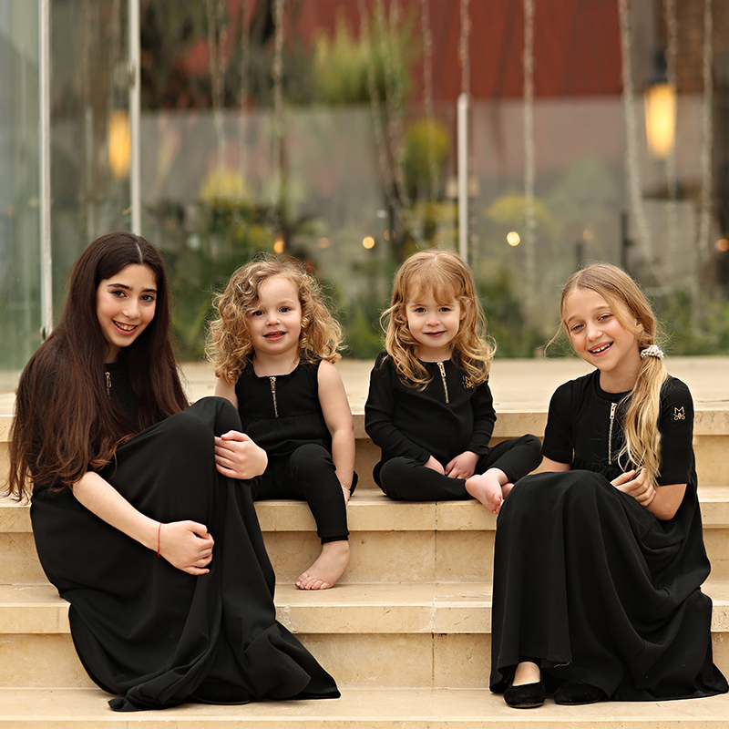 Summer Dresses Yours Clothing - Summer black ribbed family matching clothes