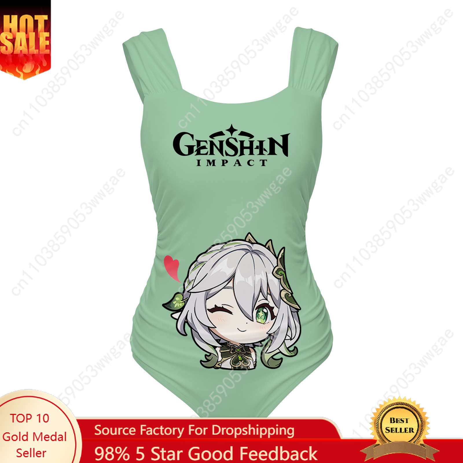 Swimsuit One Piece - Genshin Nahida One Piece Swimsuits Wide