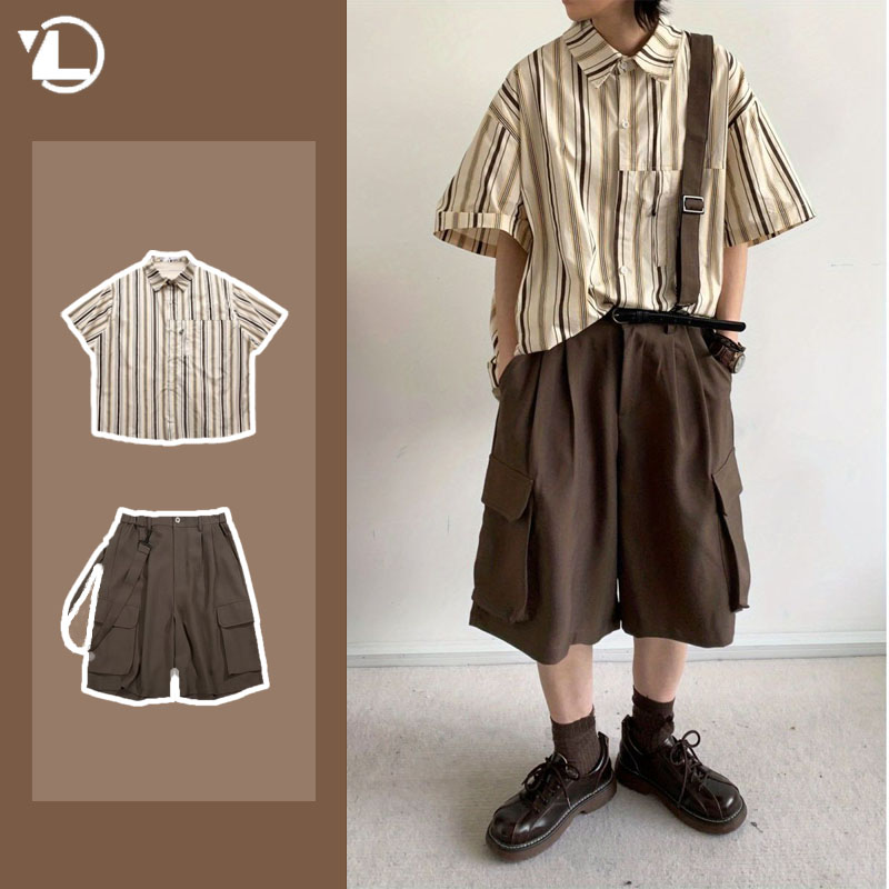 Japanese Summer Clothing Men - Summer Street Mens Two Piece Set