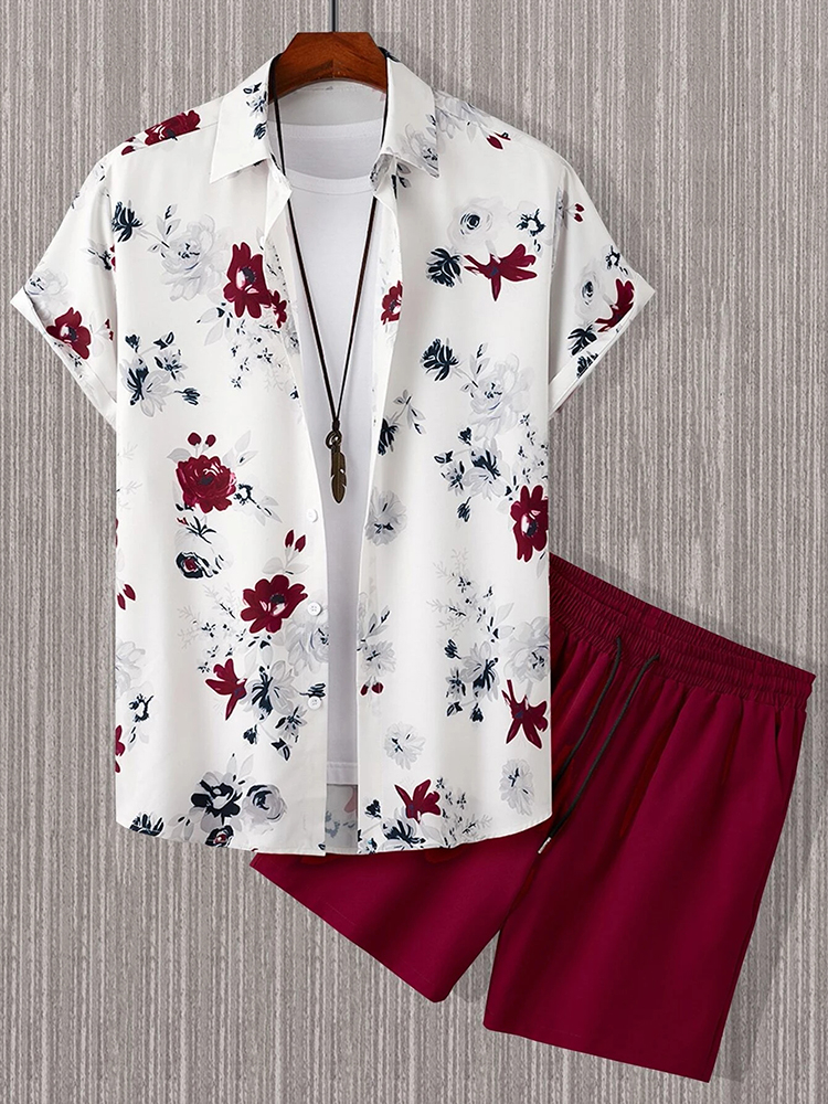 Beach Shirt Hawaiian - Hawaiian Men's Short Sleeve Shirt And