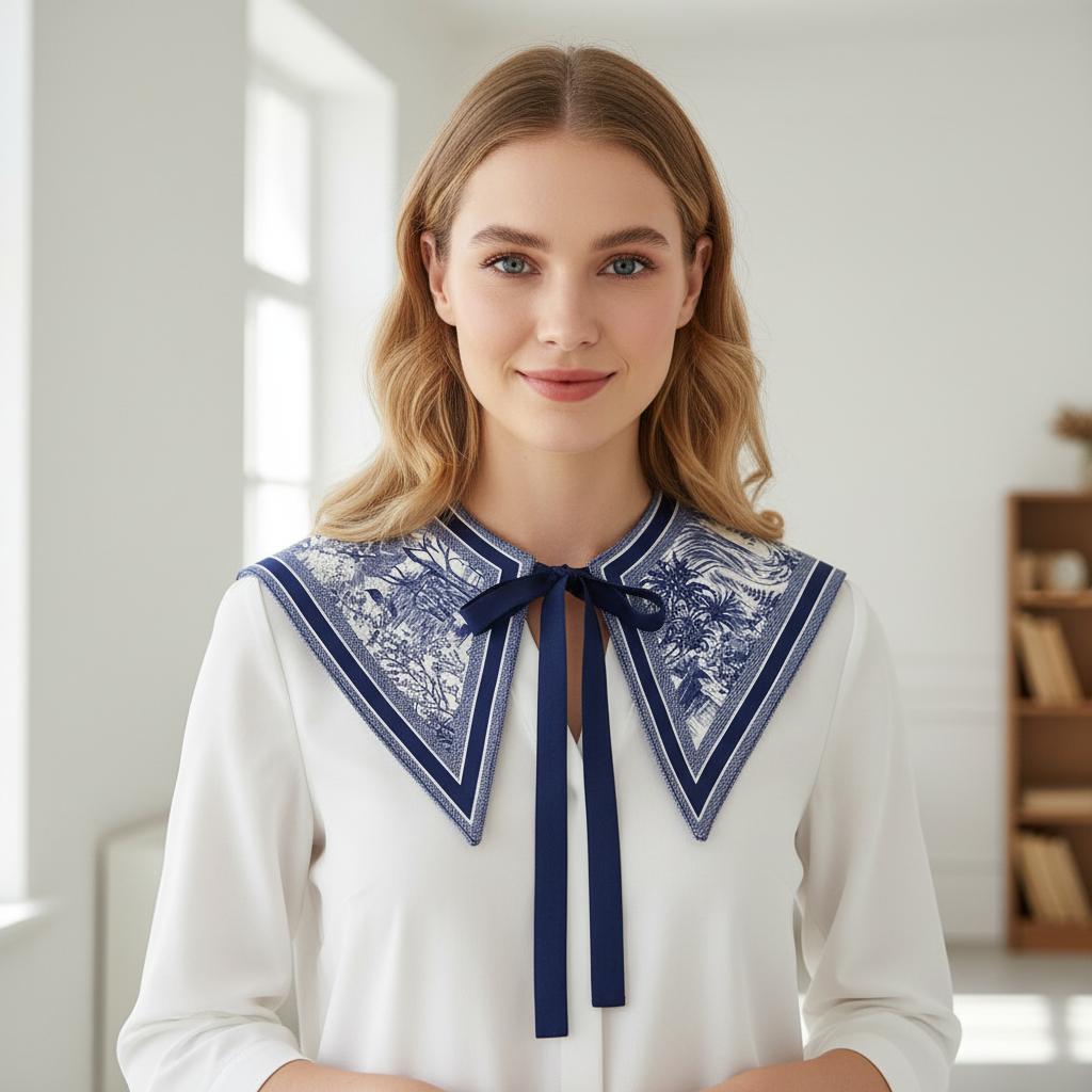 Off Shoulder Blouse - Fashion Detachable Shirt Fake Collar Floral