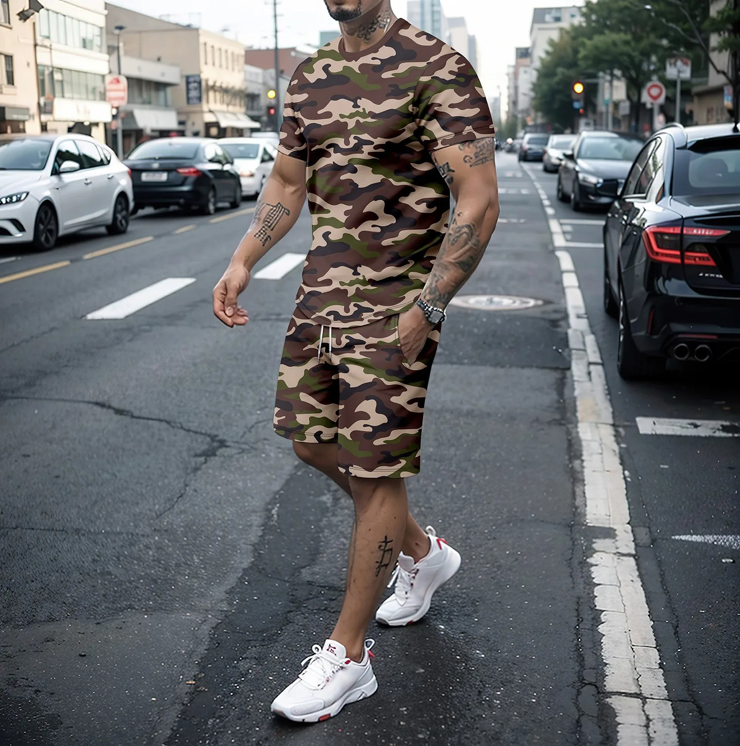 Summer Alt Clothing - Camouflage Outdoor Tracksuits 3D Print Men's