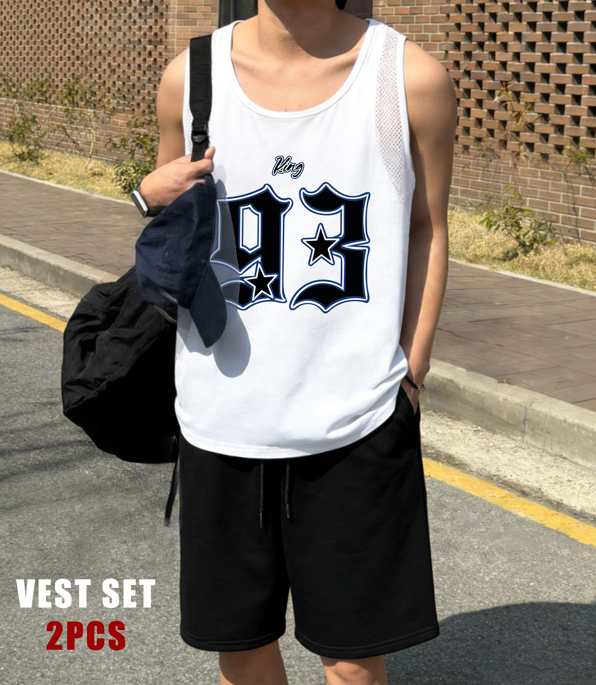 Summer Clothing Usa - King Number 93 Print Male Reticular
