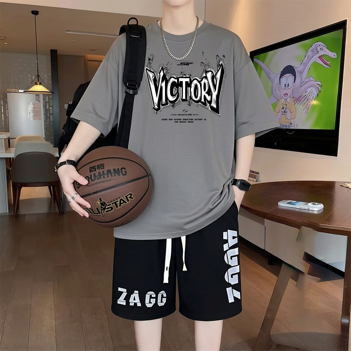 Quality Summer Clothing - Summer Men T-shirts Sets Youth Suits