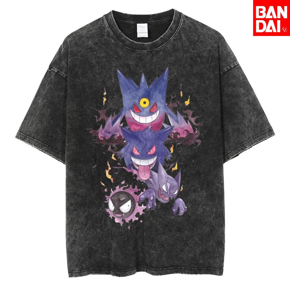Japanese Summer Clothing Men - Pokemon Gastly Haunter Gengar T Shirt