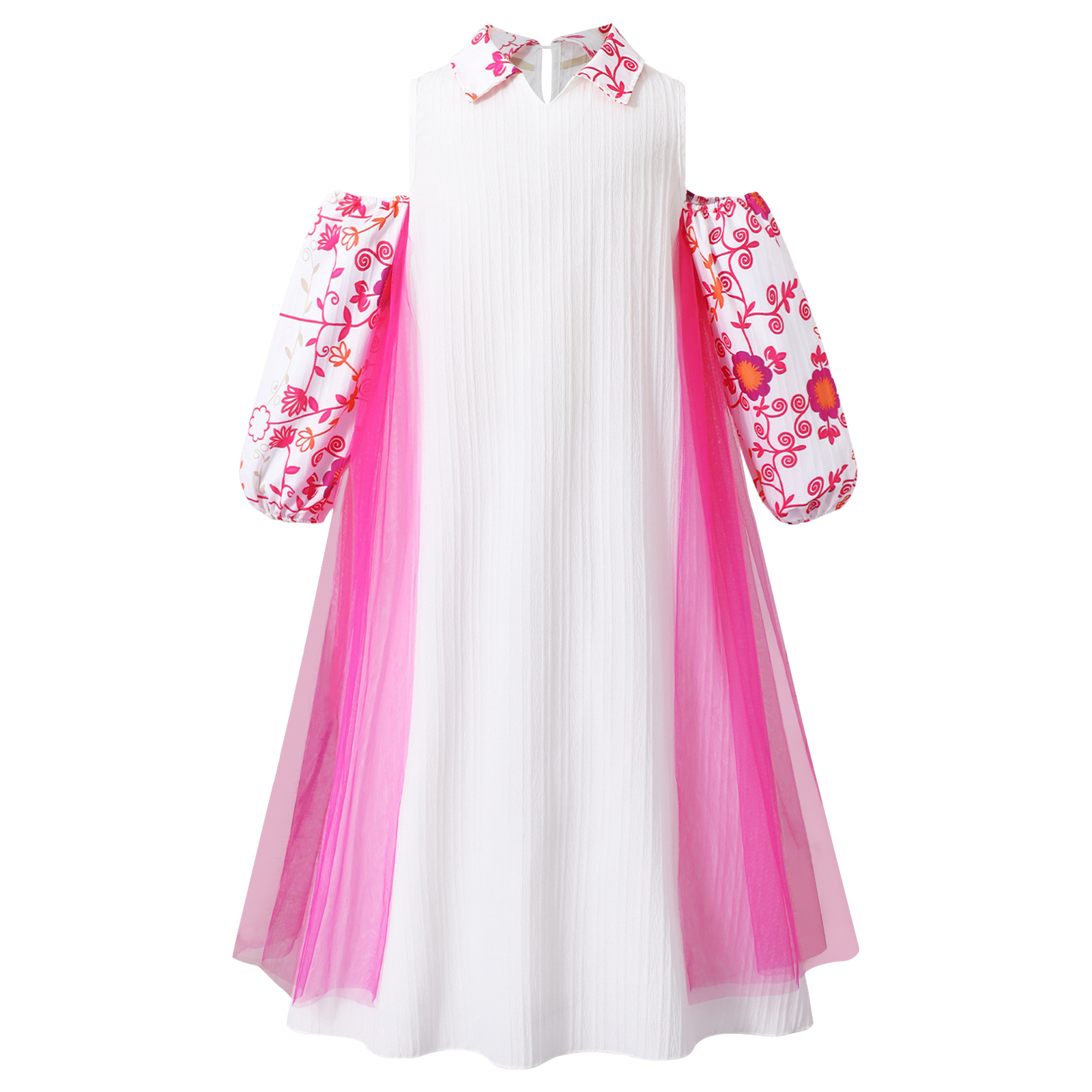 Girl Long Sleeve Mesh Patchwor - Summer Dresses Yours Clothing incelemesi ve fiyatı