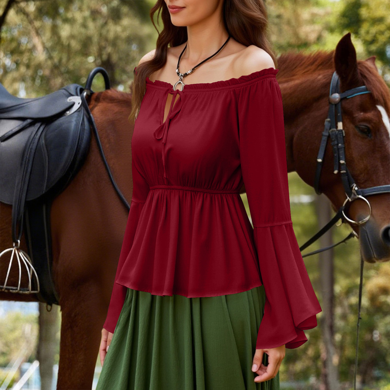 Womens Blouse Gothic Renaissan - Off Shoulder Blouse incelemesi ve fiyatı