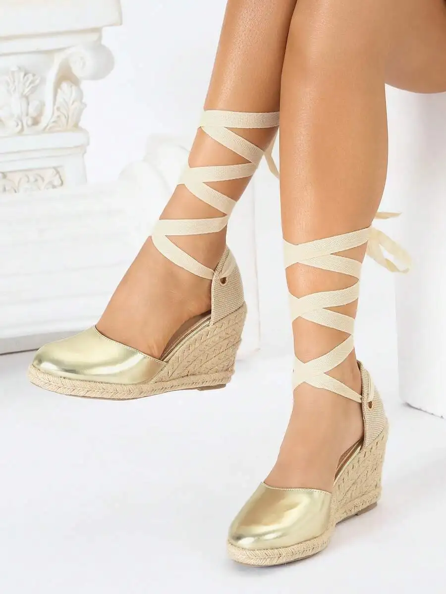 Womens Metallic Espadrille Wed - Espadrille Sandal Women incelemesi ve fiyatı