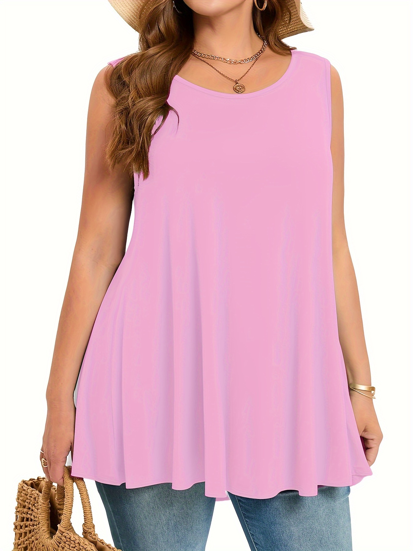Plus Size Simple Solid Tank To - Halter Neck Top incelemesi ve fiyatı