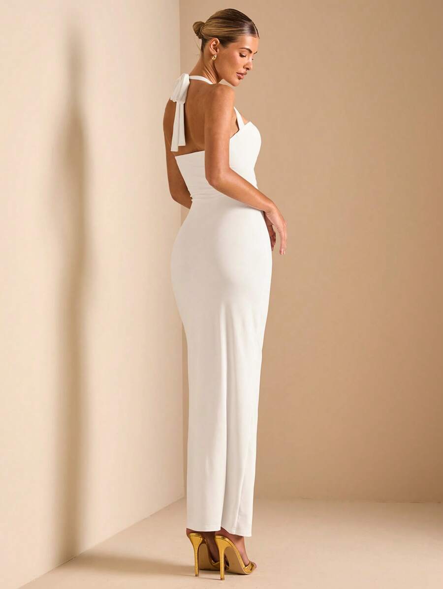 White Cut Out Halter Neck Fitt - Halter Neck Top incelemesi ve fiyatı