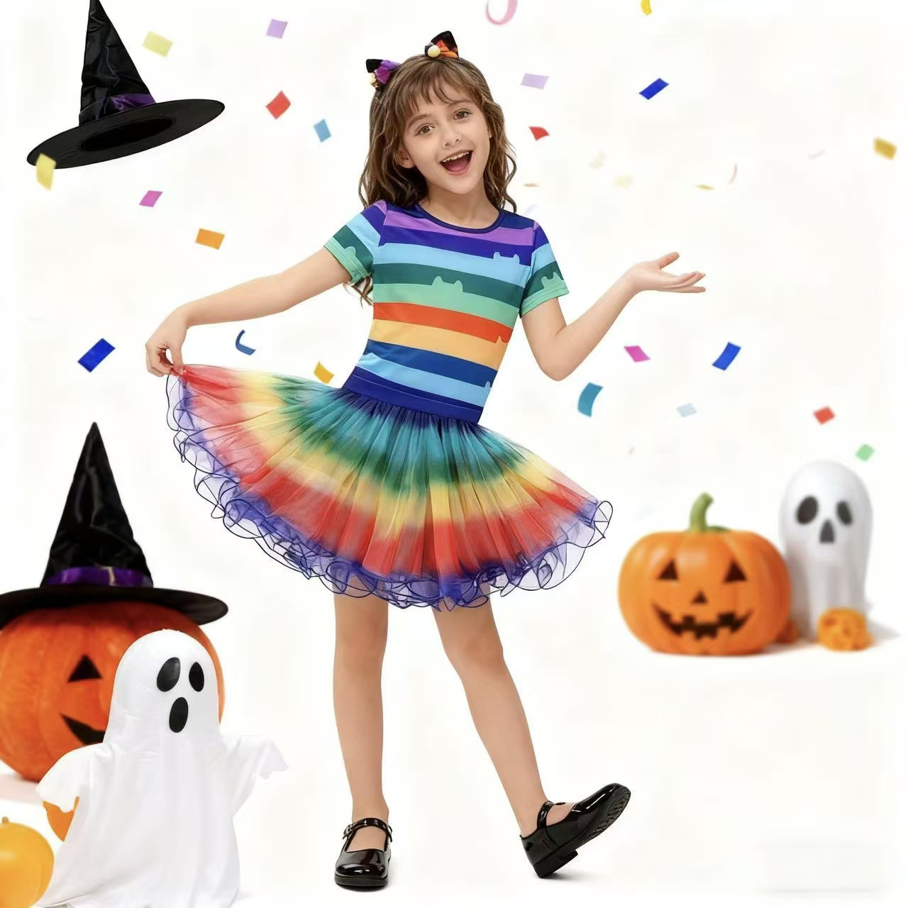 Girls Rainbow Striped T-Shirt  - Summer Dresses Yours Clothing incelemesi ve fiyatı