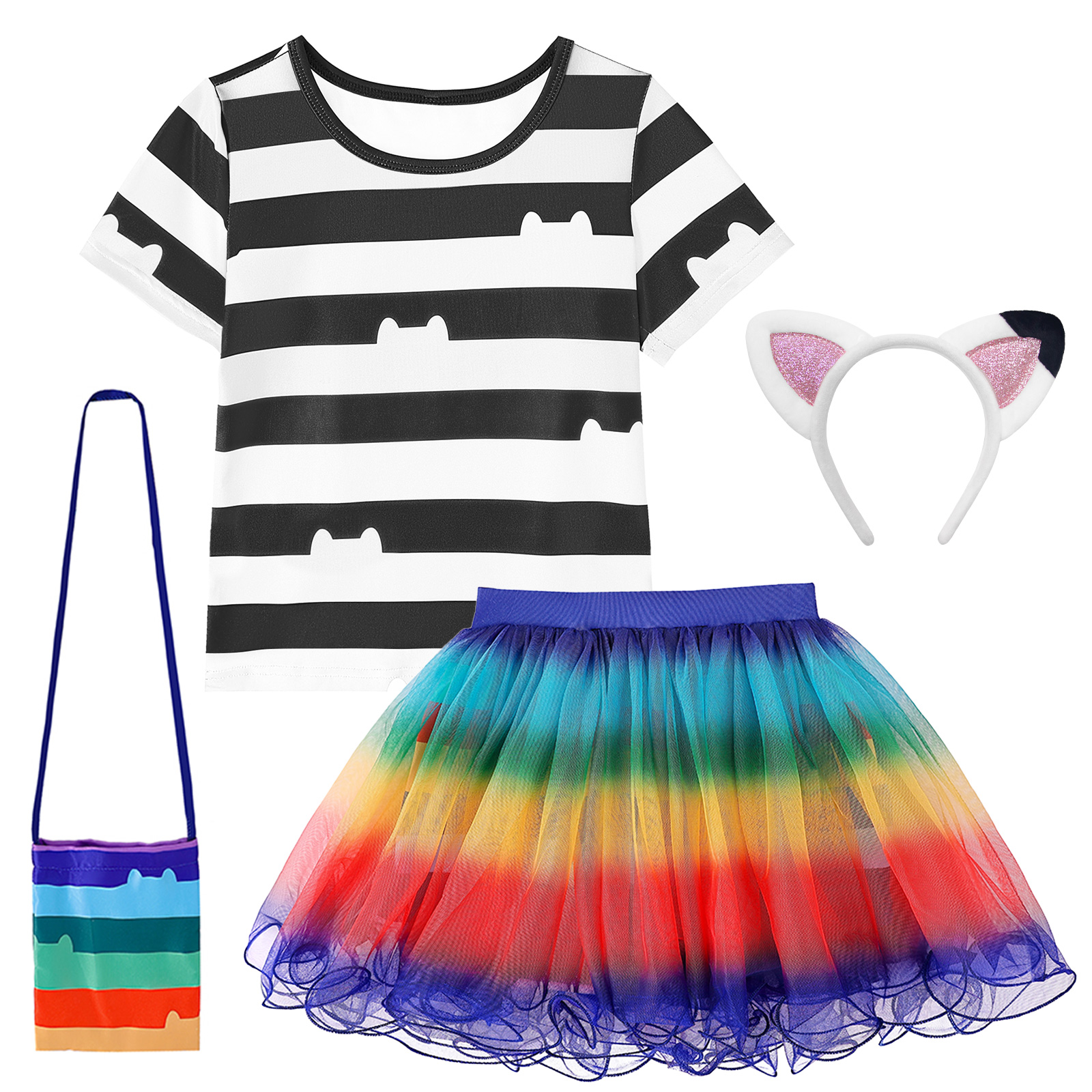 Girls Rainbow Striped T-Shirt  - Summer Dresses Yours Clothing incelemesi ve fiyatı