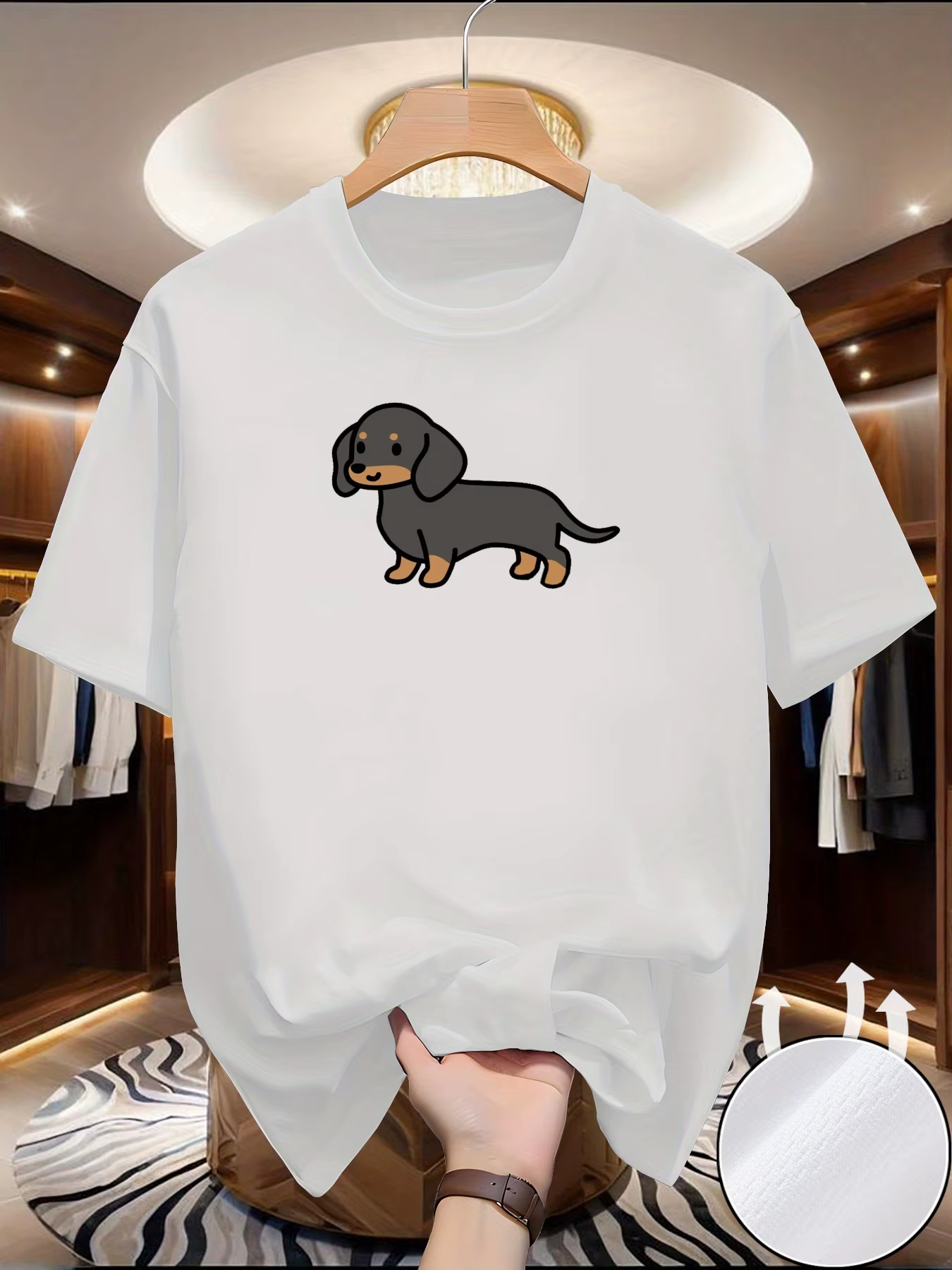New Men's Dachshund Print T-sh - Summer Clothing Europe incelemesi ve fiyatı