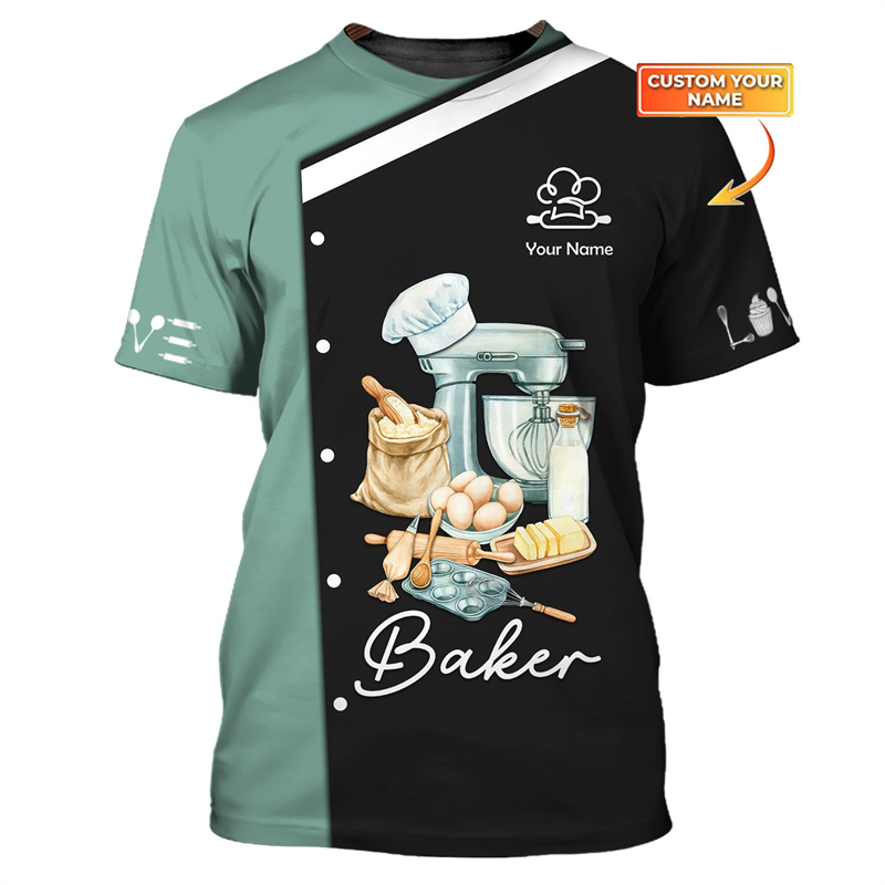 Custom Name Baker Graphic T Sh - Summer Clothing Name incelemesi ve fiyatı