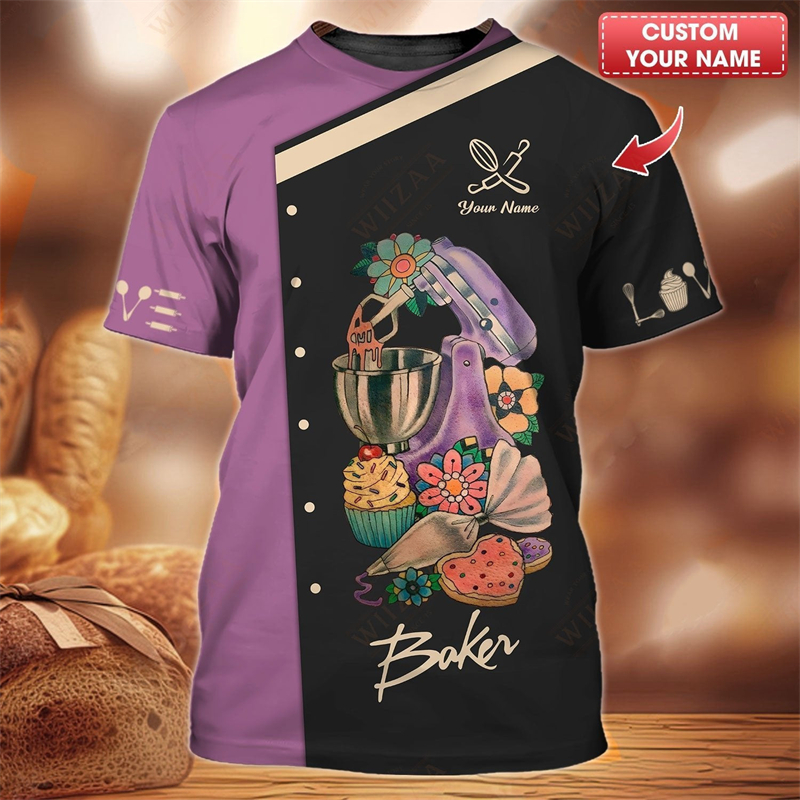 Custom Name Baker Graphic T Sh - Summer Clothing Name incelemesi ve fiyatı