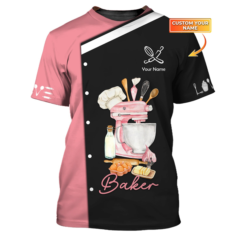 Custom Name Baker Graphic T Sh - Summer Clothing Name incelemesi ve fiyatı