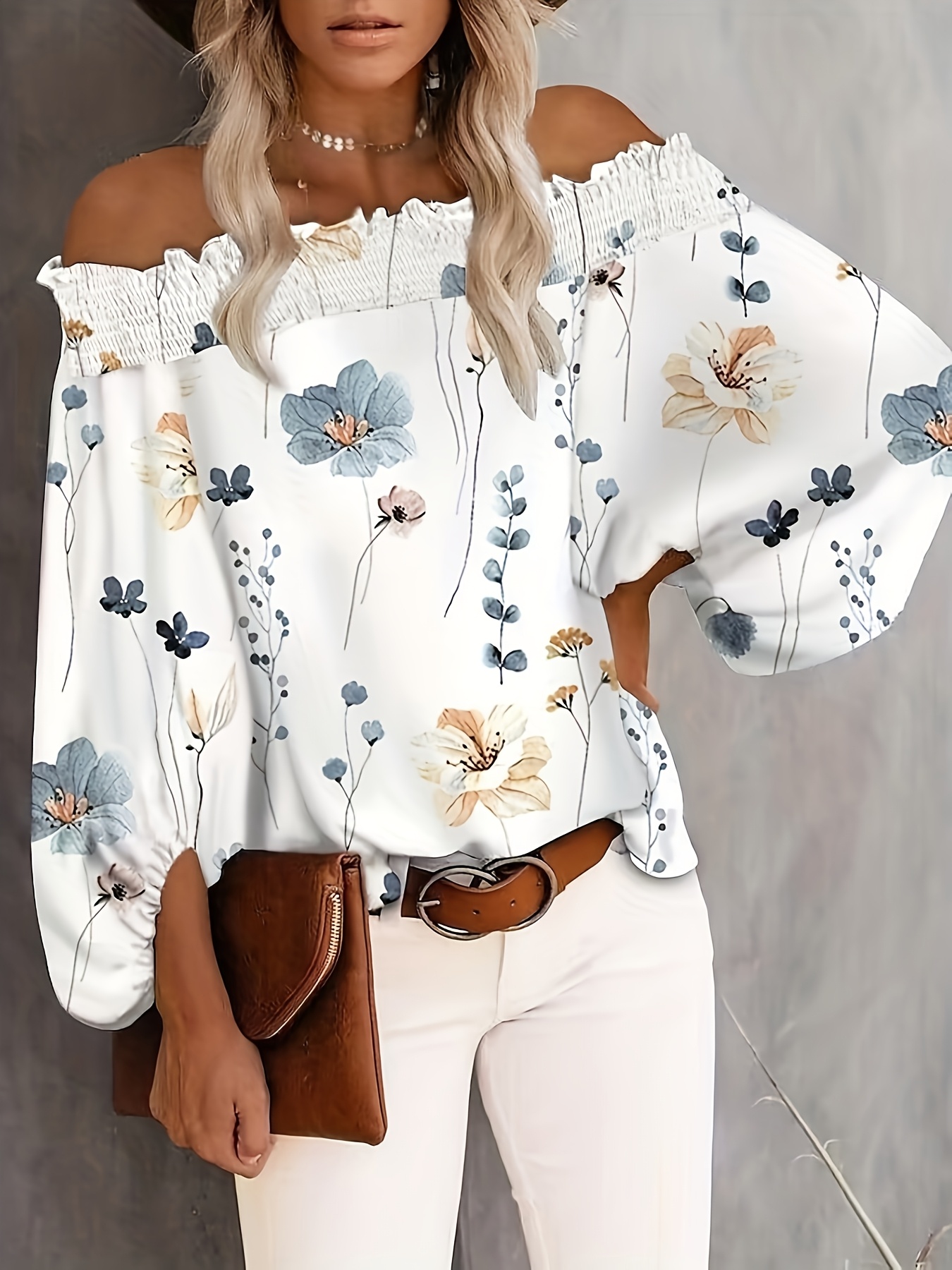 Plus Size New Women's Casual F - Off Shoulder Blouse incelemesi ve fiyatı