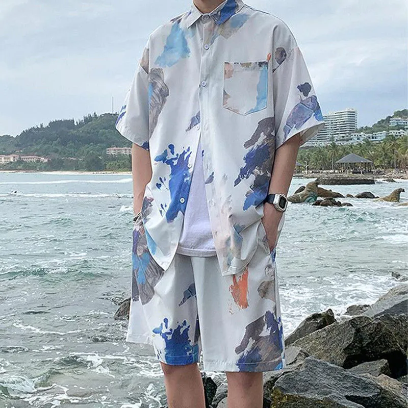 Men's Hawaiian Ice Silk Printe - Beach Shirt Hawaiian incelemesi ve fiyatı