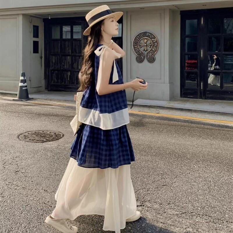 Women's Blue Plaid Two Piece S - Halter Neck Top incelemesi ve fiyatı