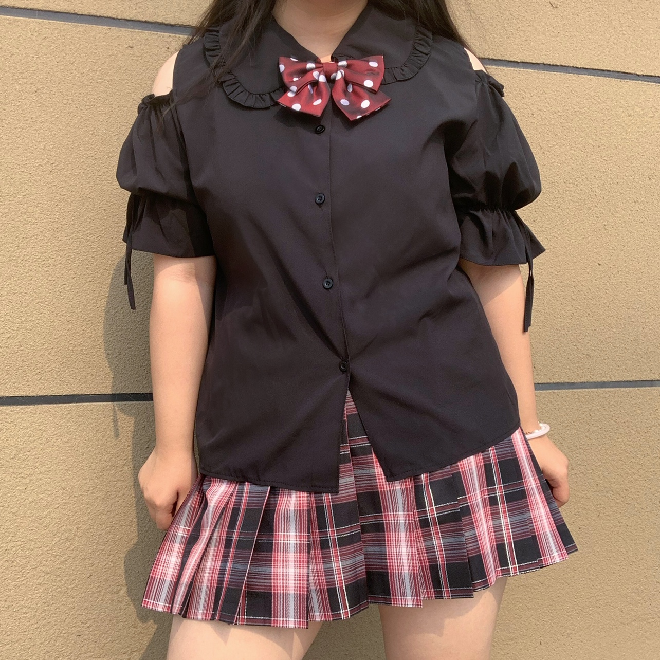 Large Size Jk Uniform Off-the- - Off Shoulder Blouse incelemesi ve fiyatı