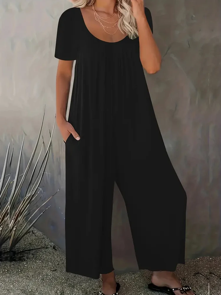Summer Chic Solid Casual Pocke - Summer Clothing For 70 Year Old Woman incelemesi ve fiyatı