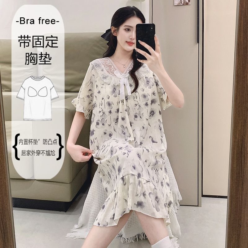 Plus Size Sweet Floral Print N - Summer Clothing Ladies incelemesi ve fiyatı