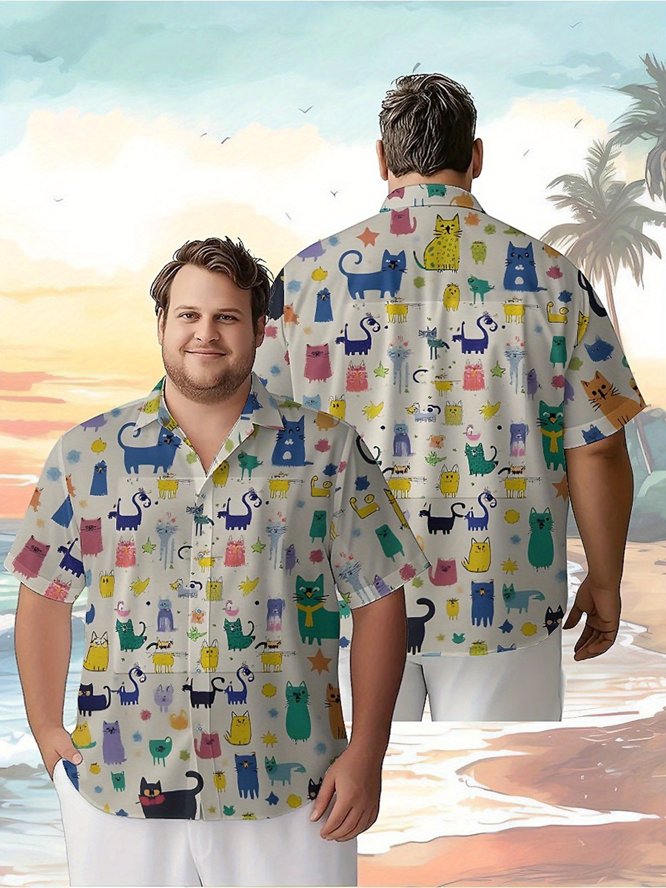 Men's Plus Size Hawaiian Shirt - Beach Shirt Hawaiian incelemesi ve fiyatı