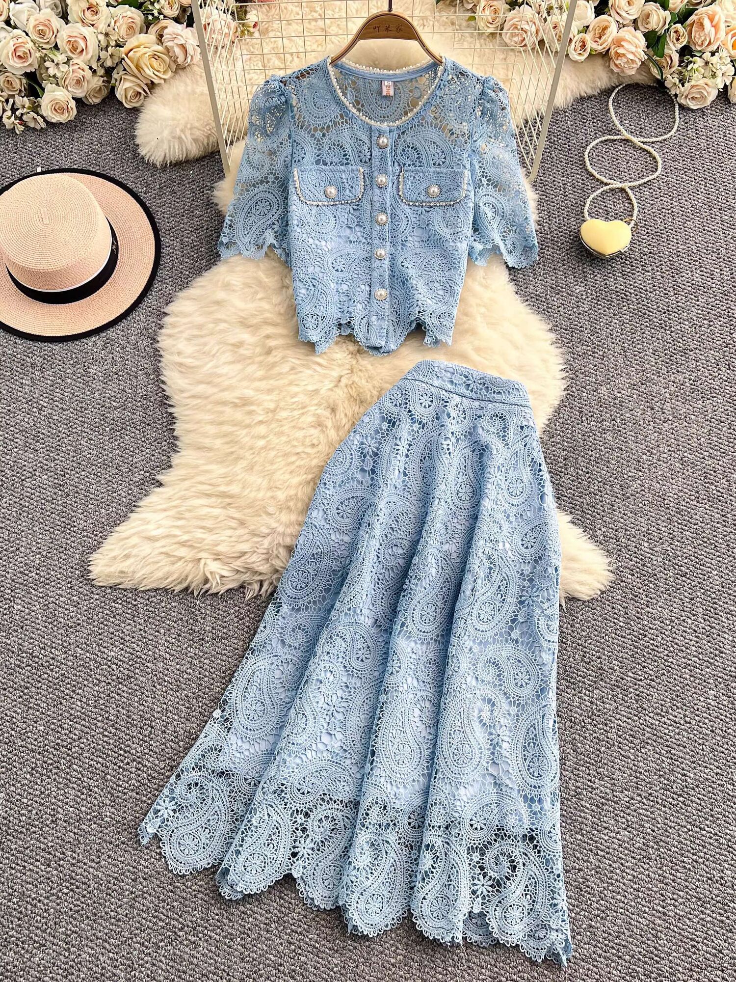 Elegant Pearl Long Dress Suits - Summer Clothing Women Sale incelemesi ve fiyatı