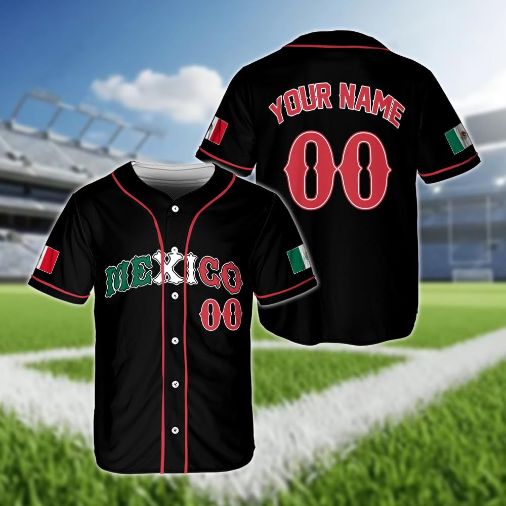 Hot Mexican Flag Baseball Jers - Summer Clothing Name incelemesi ve fiyatı