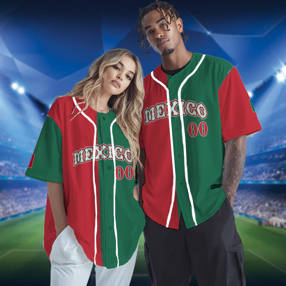 Hot Mexican Flag Baseball Jers - Summer Clothing Name incelemesi ve fiyatı