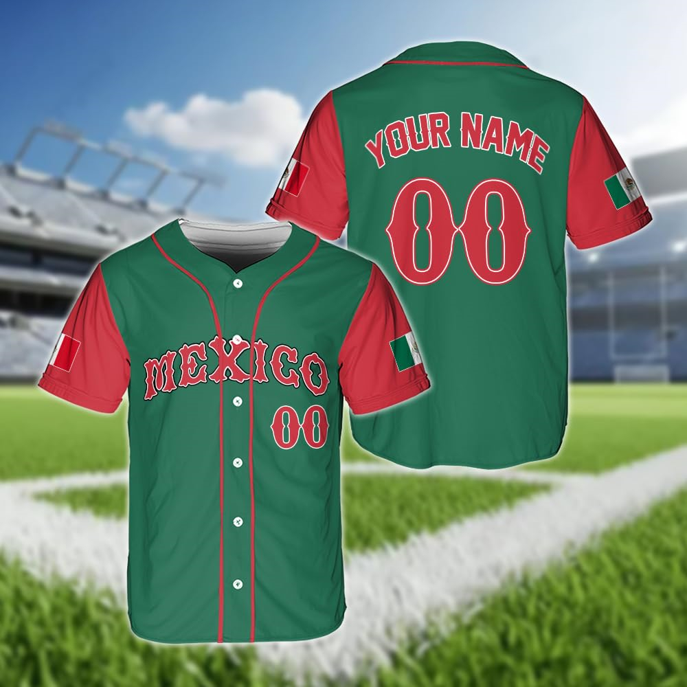 Hot Mexican Flag Baseball Jers - Summer Clothing Name incelemesi ve fiyatı