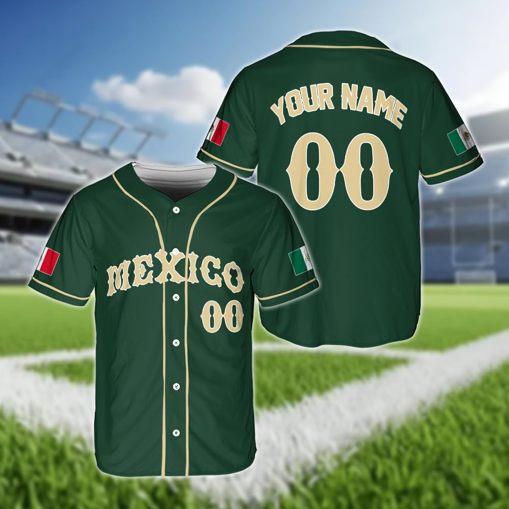 Hot Mexican Flag Baseball Jers - Summer Clothing Name incelemesi ve fiyatı