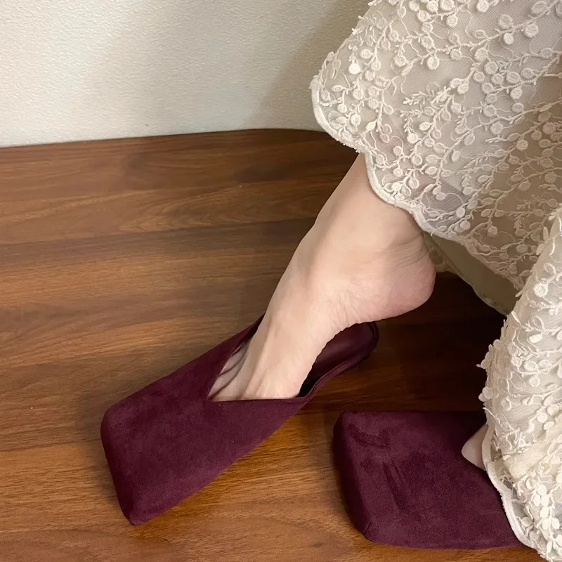 Women Suede Flats Mules Shoes  - Summer Clothing Fabric incelemesi ve fiyatı