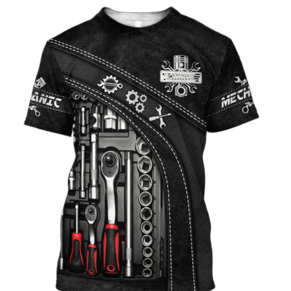 Vintage T-Shirt Mechanic 3D Pr - Summer Clothing Name incelemesi ve fiyatı