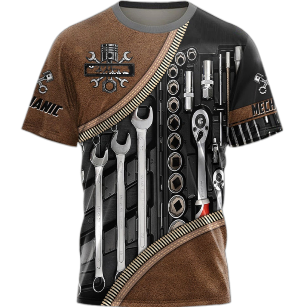 Vintage T-Shirt Mechanic 3D Pr - Summer Clothing Name incelemesi ve fiyatı