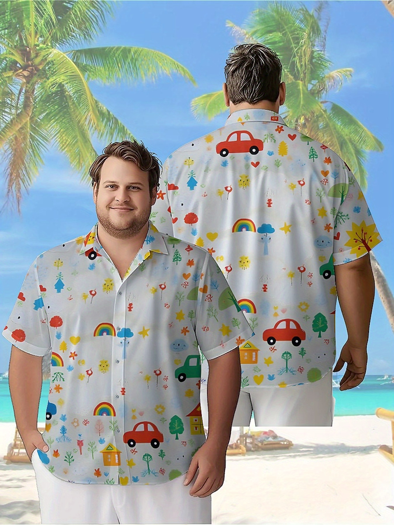 Men's Plus Size Hawaiian Shirt - Beach Shirt Hawaiian incelemesi ve fiyatı