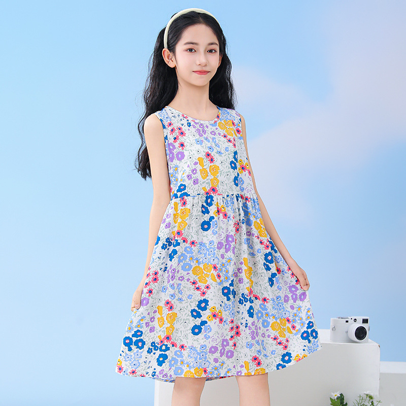 Floral Summer Sleeveless Girls - Summer Clothing Teen Girls incelemesi ve fiyatı
