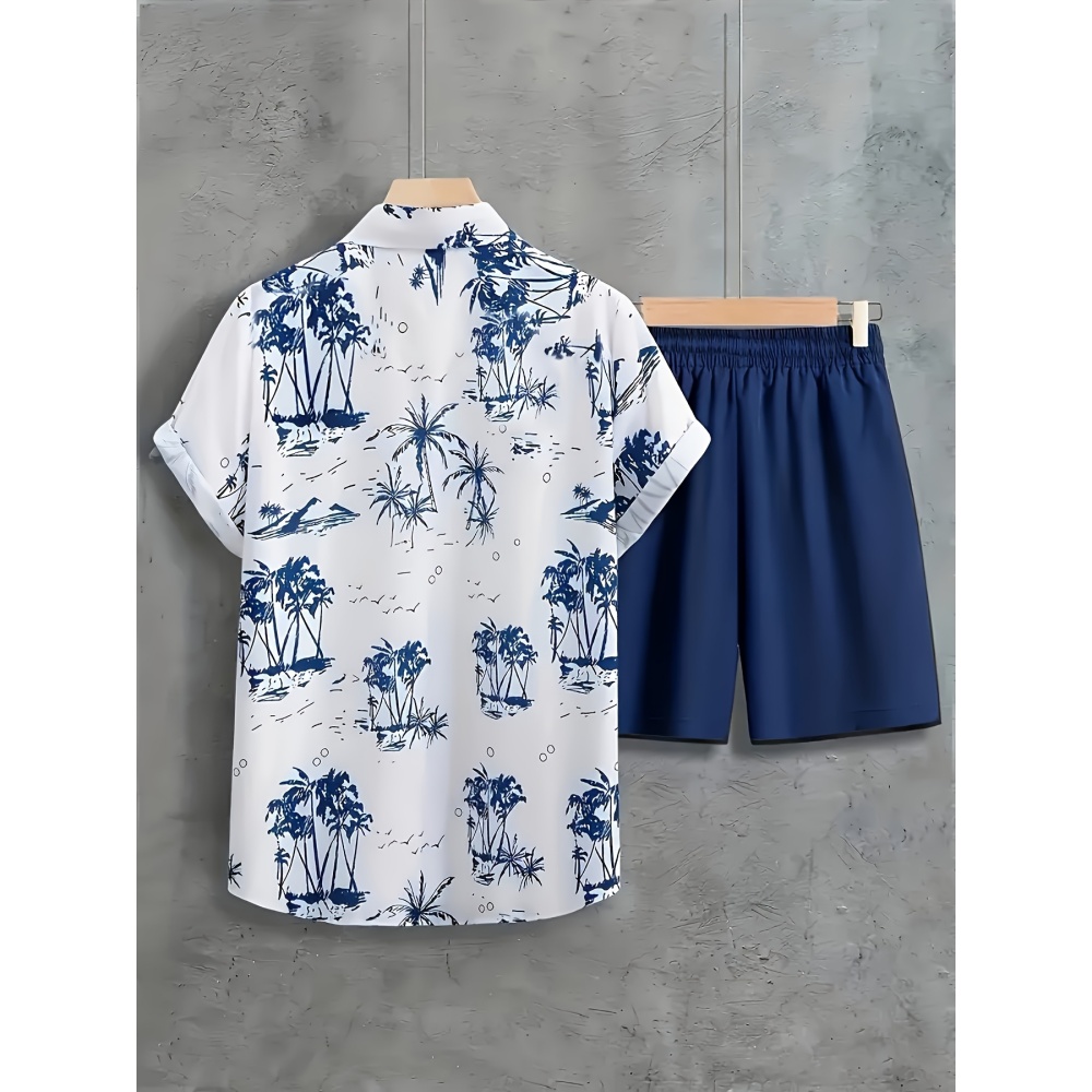 Summer Man Set Coconut Tree Fr - Beach Shirt Hawaiian incelemesi ve fiyatı