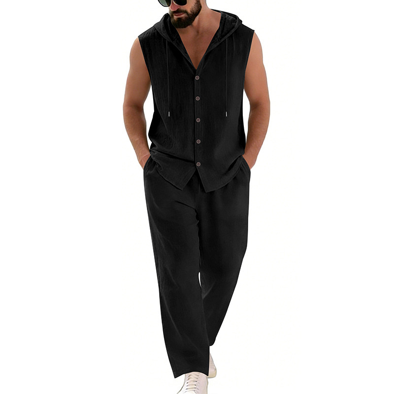 Men's Casual Linen Suit Hooded - Summer Clothing Usa incelemesi ve fiyatı