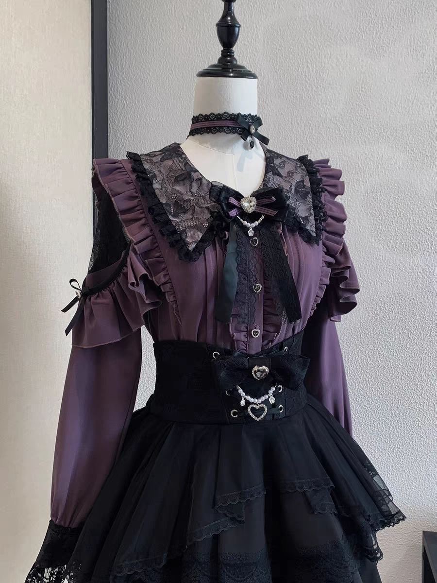 Harajuku Kawaii Skirt Sets Wom - Off Shoulder Blouse incelemesi ve fiyatı