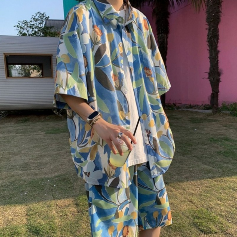 Ice Silk Floral Short Sleeve M - Beach Shirt Hawaiian incelemesi ve fiyatı