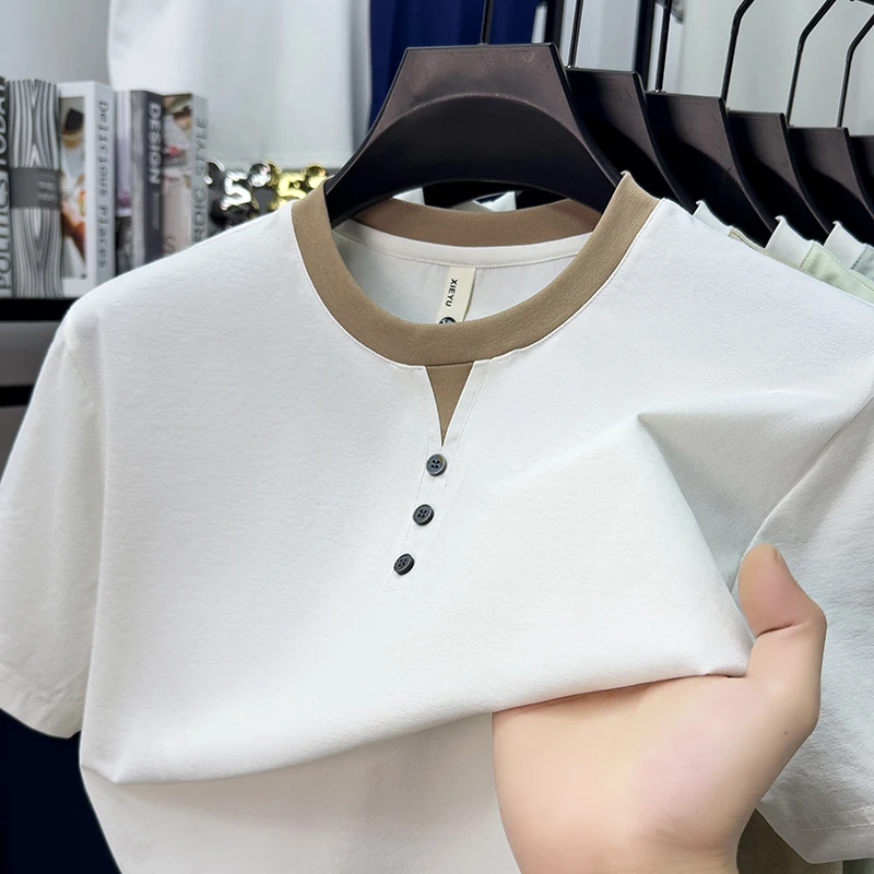 Mens Short Sleeve Henley Neck  - Summer Clothing For Young Men incelemesi ve fiyatı