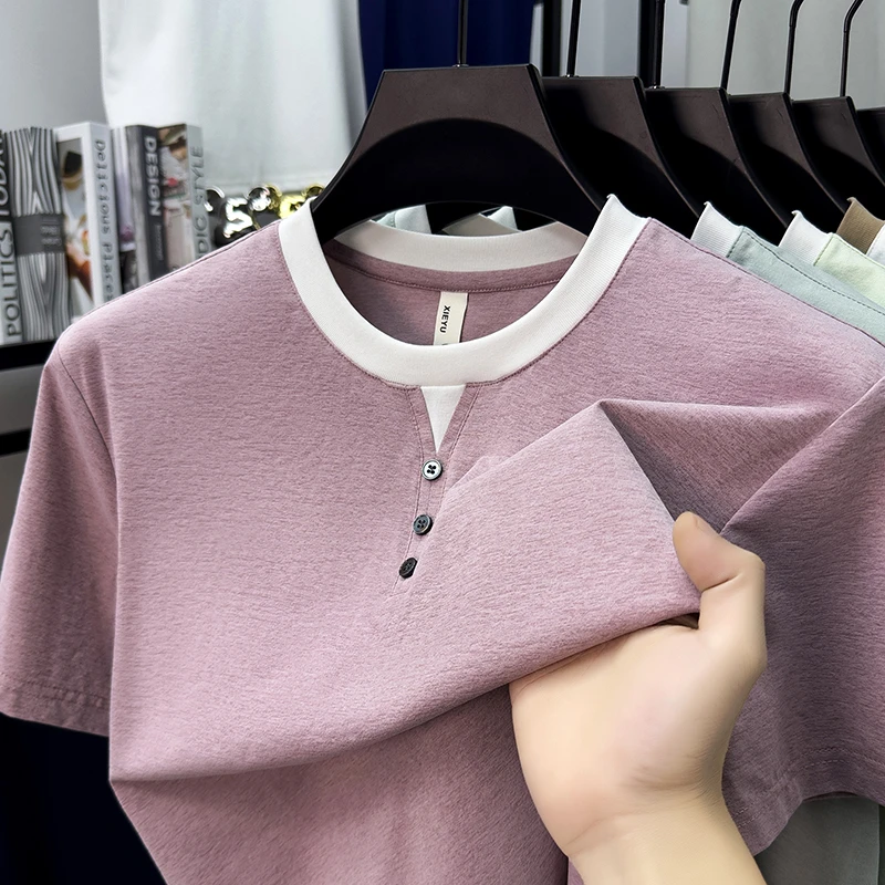 Mens Short Sleeve Henley Neck  - Summer Clothing For Young Men incelemesi ve fiyatı