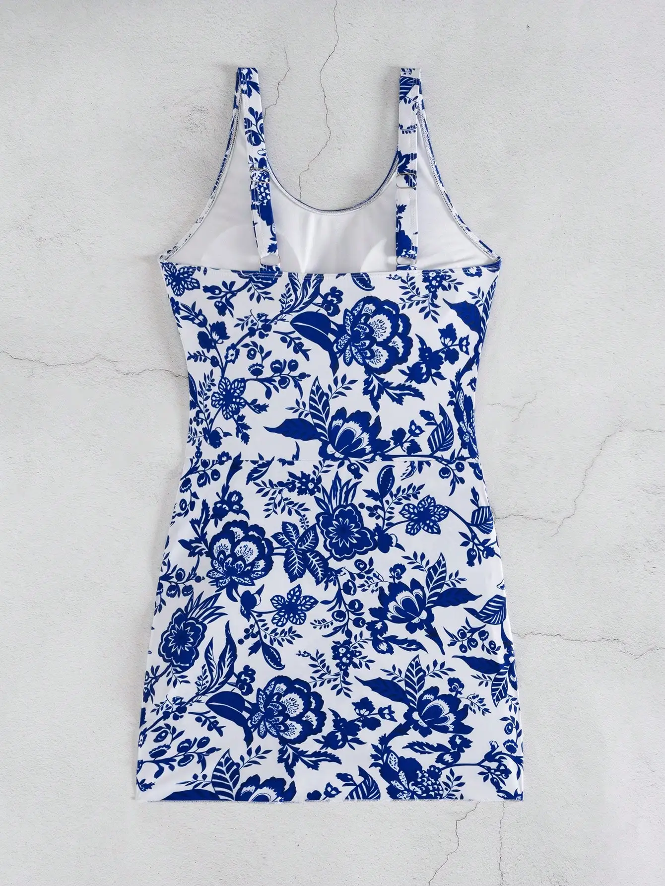 Blue And White Floral Print On - Swimsuit One Piece incelemesi ve fiyatı