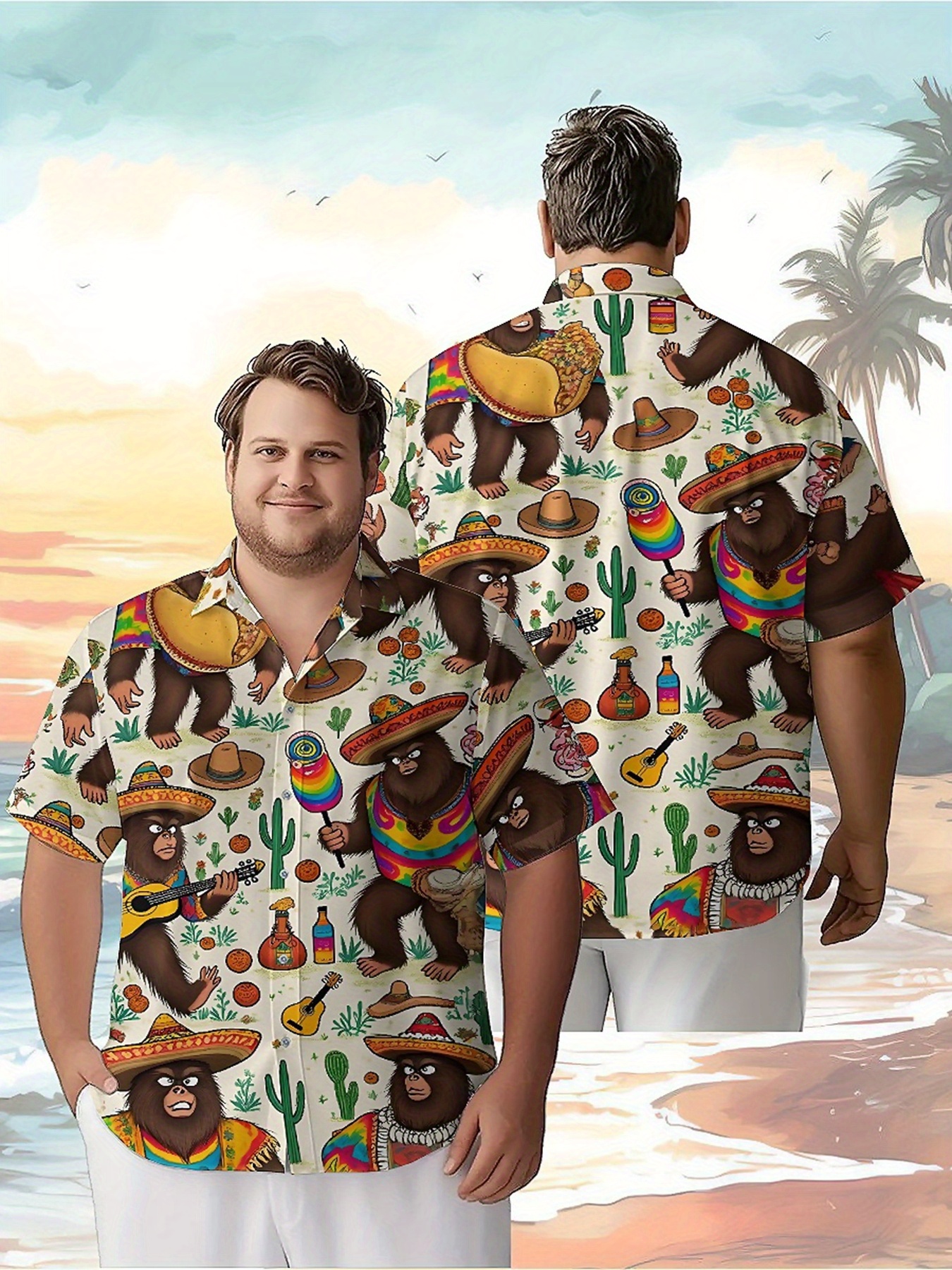 Men's Plus Size Hawaiian Shirt - Beach Shirt Hawaiian incelemesi ve fiyatı