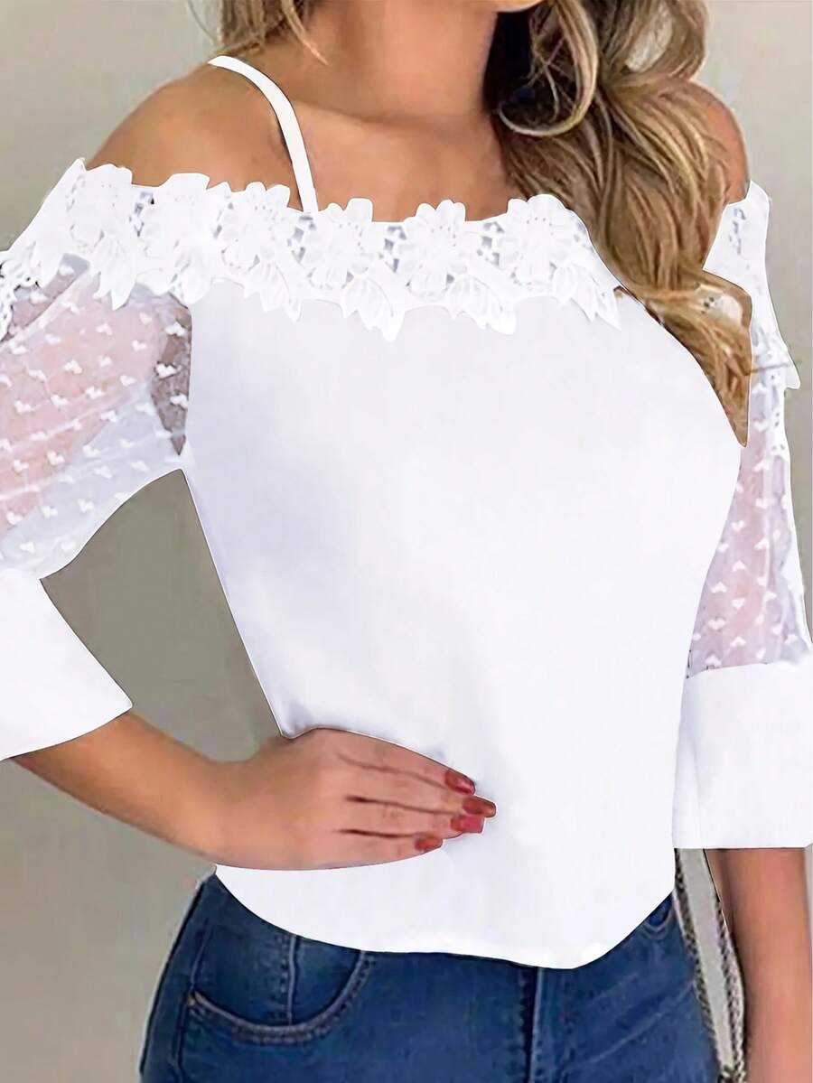 Purple Floral Print Off Should - Off Shoulder Blouse incelemesi ve fiyatı