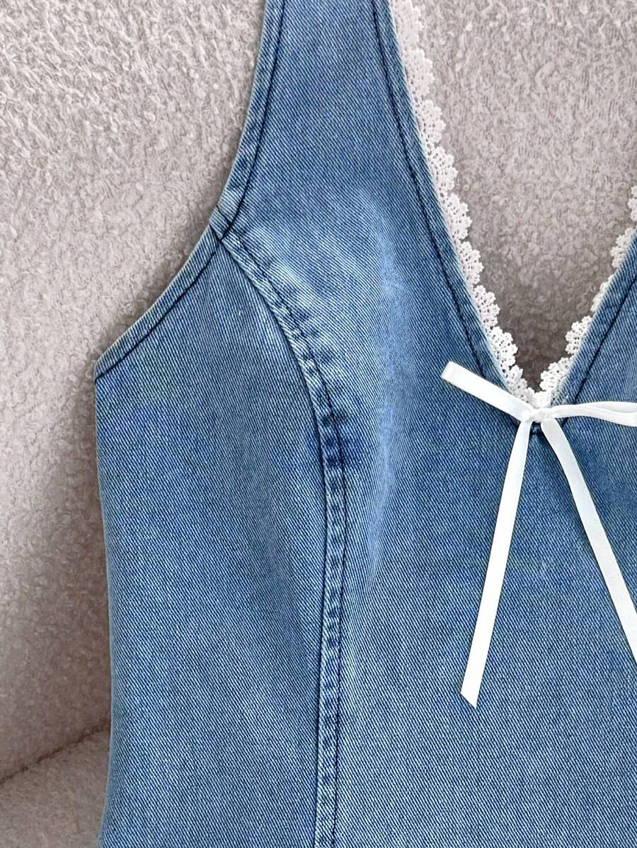 Womens Halter Neck Denim Mini  - Halter Neck Top incelemesi ve fiyatı