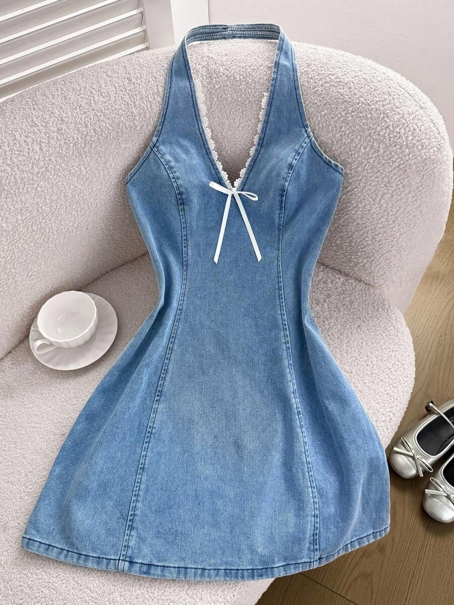 Womens Halter Neck Denim Mini  - Halter Neck Top incelemesi ve fiyatı