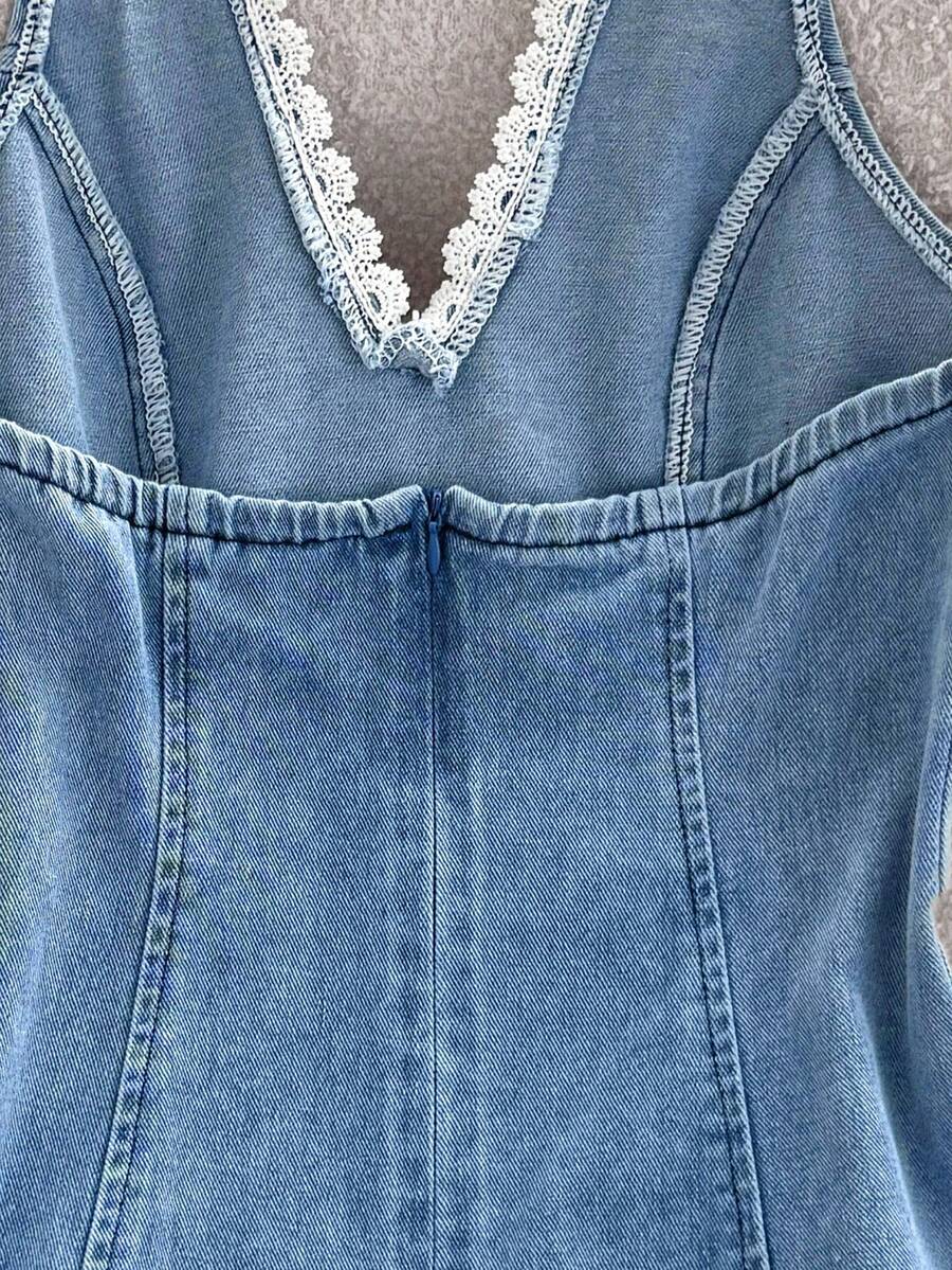 Womens Halter Neck Denim Mini  - Halter Neck Top incelemesi ve fiyatı